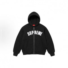 Supreme Arc Logo Zip-Up Hoodie — Black