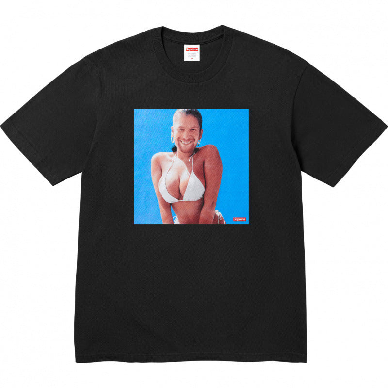 Supreme Blue Background Photo Tee - Black