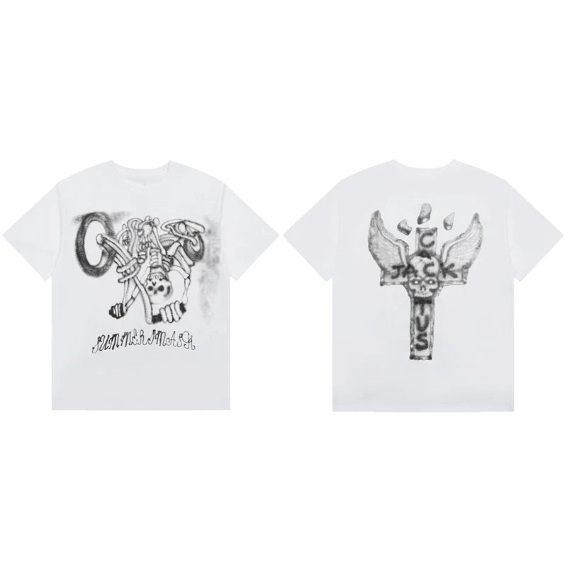 Travis Scott Relaxed Street Fashion Short Sleeve Tee