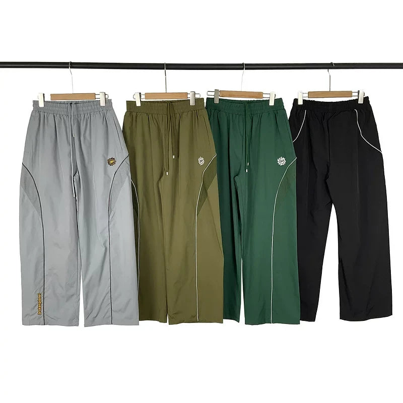 Broken Planet Embroidered Loose Woven Straight Pants