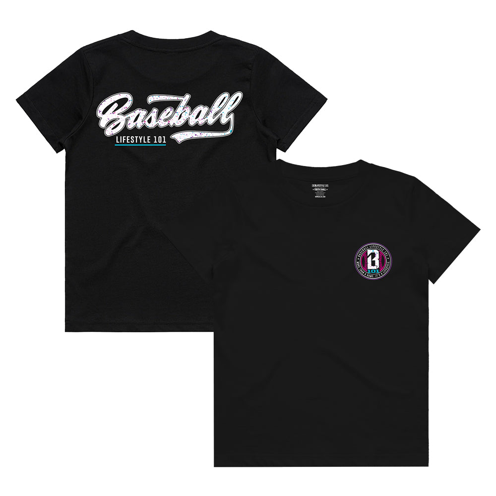 Splatter Established Youth Tee - Black/White